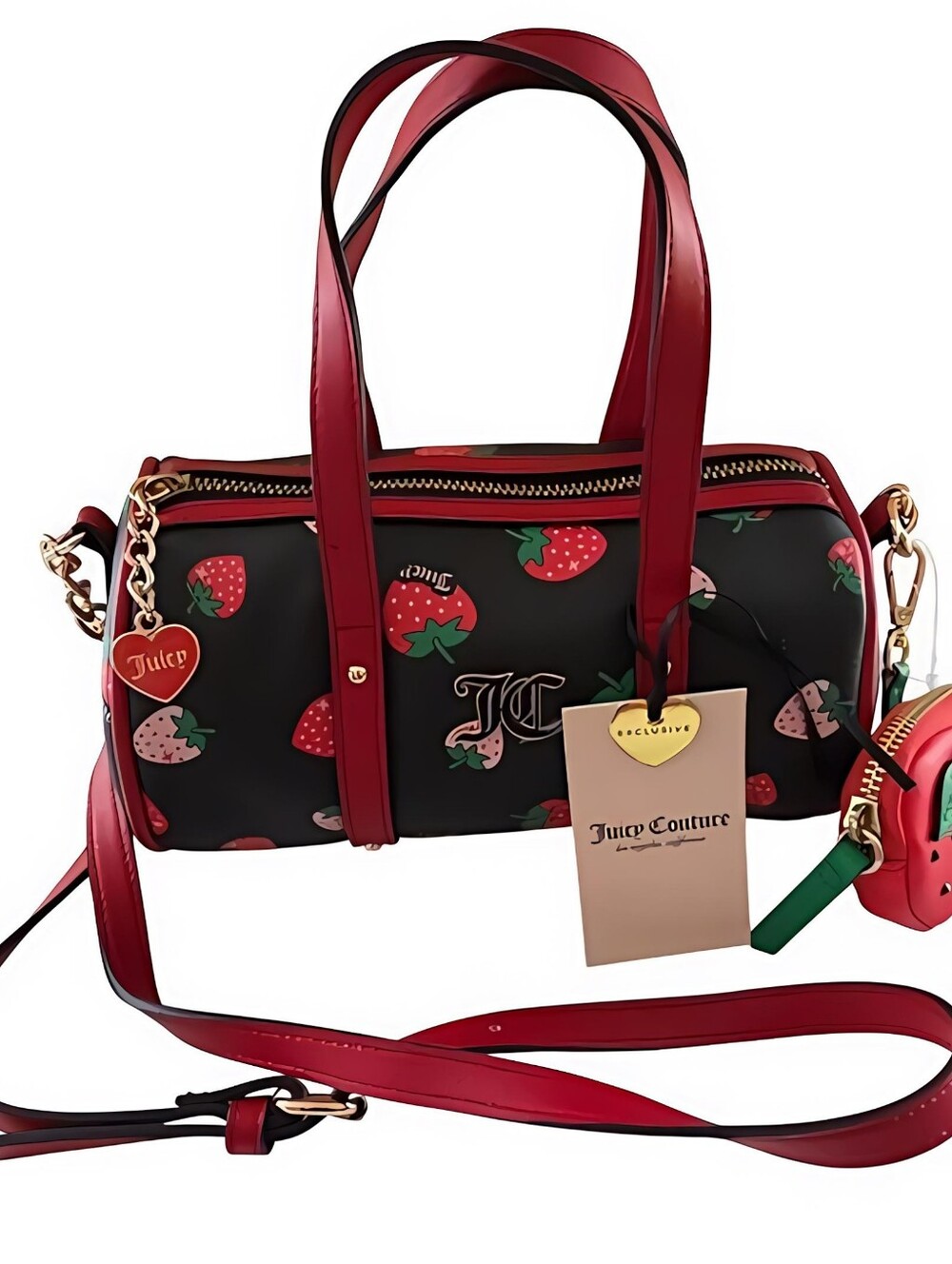 JUICY COUTURE Sweet N Juicy Mini Barrel/Crossbody  Bag color Strawberry Liquori